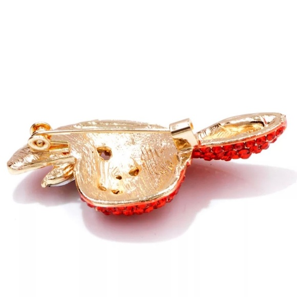 COPY - Brooches Rhinestone Hat Size 5.0CM X 2.7CM Red Color New Fashion Accesso… - Picture 2 of 2